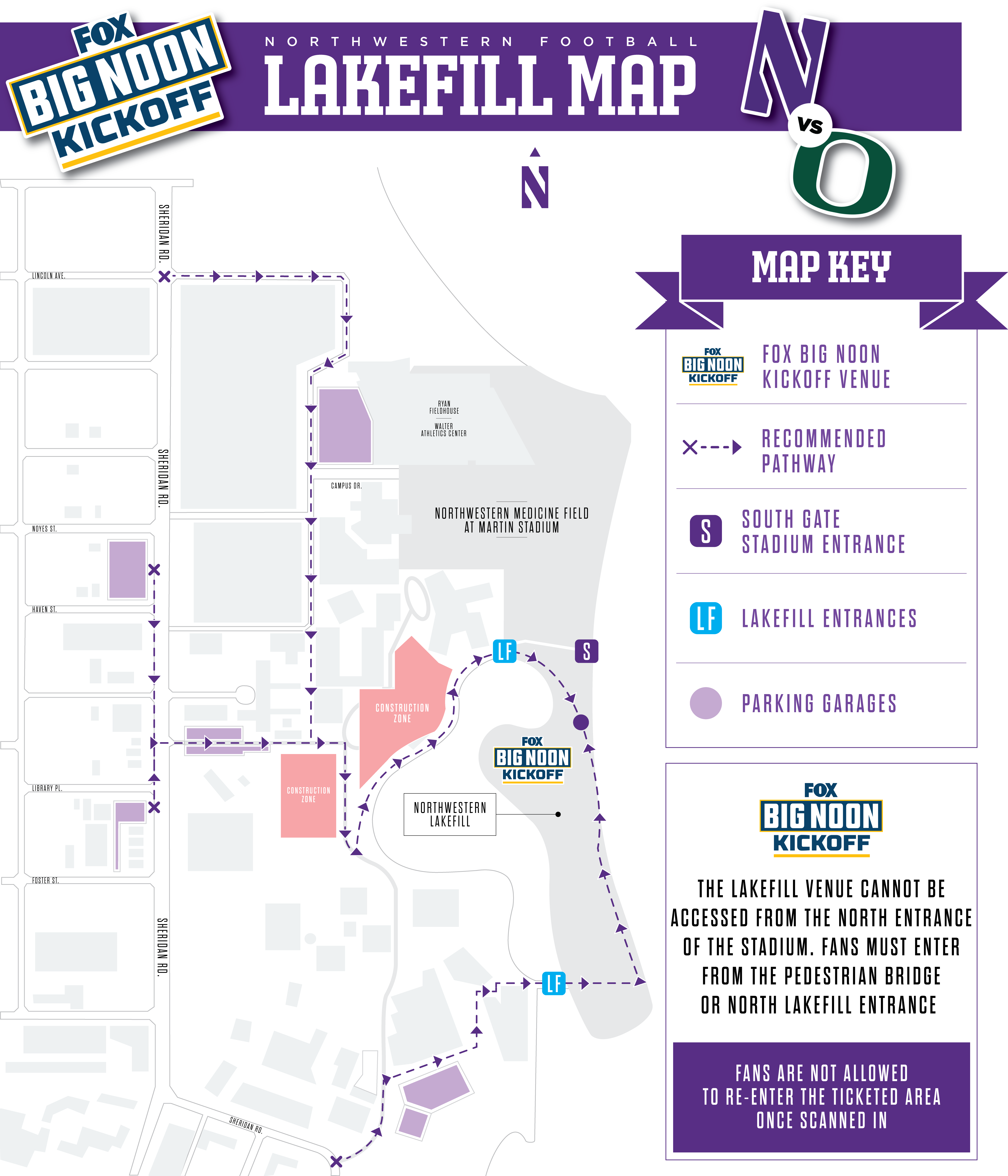 FOX Big Noon Kickoff Map